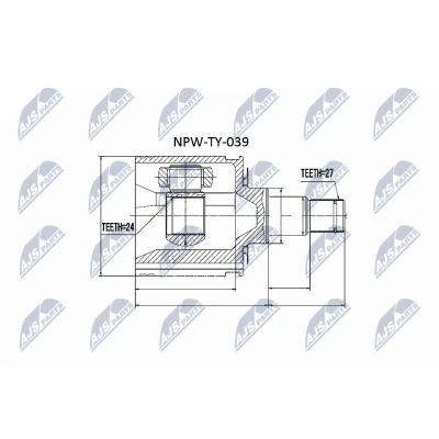 Bilde av NTY NPW TY 039 Drivknute framaksel, girkassesiden TOYOTA: Land Cruiser Prado 90