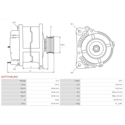Bilde av Dynamo AS PL A3777(VALEO)