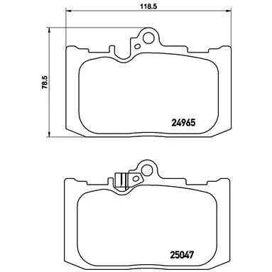 Bilde av BREMBO P 83 131 Bremseklosser med akustisk slitasjevarsel uten tilbehør LEXUS: GS IV, III