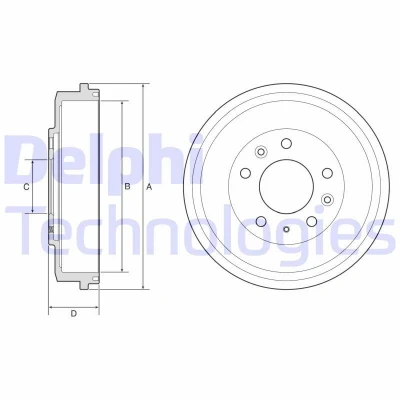 Bilde av DELPHI BF579 Bremsetrommel uten ABS sensorring, hjullager, lager 229