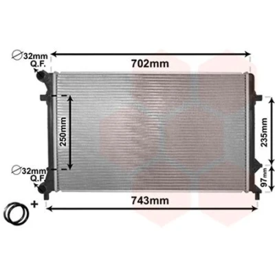 Bilde av VAN WEZEL *** IR PLUS 58002205 Radiator Aluminium 650 400 26 med tilbehør Kjøleribber loddet VOLKSWAGEN: Touran I, Passat B6 Variant, Caddy 3