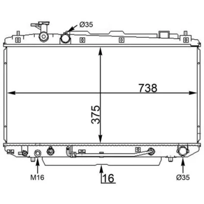 Bilde av MAHLE ORIGINAL CR 1568 000S Radiator 738 375 16 Kjøleribber loddet TOYOTA: RAV4 II SUV