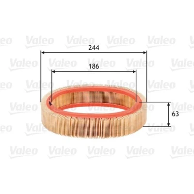 Bilde av VALEO 585606 Luftfilter 63 244 Filterinnsats NISSAN: TERRANO 1, RENAULT: CLIO 1