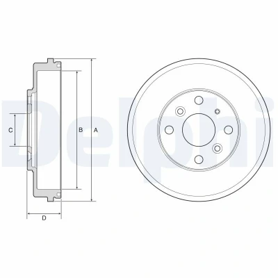 Bilde av DELPHI BF649 Bremsetrommel uten ABS sensorring, hjullager, lager 240