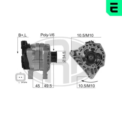 Bilde av ERA 210054A Dynamo 14V 70A CITROËN: Berlingo II, / First I, PEUGEOT: Partner I Van, 206 Hatchback