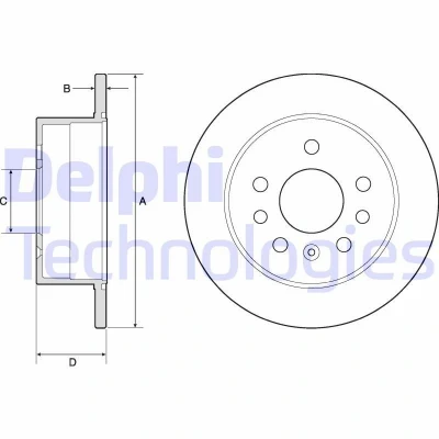 Bilde av DELPHI BG2879 Bremseskiver 260 10 5 fullt ut oljet ubehandlet uten hjullager, ABS sensorring OPEL: Calibra A, Vectra A Sedan