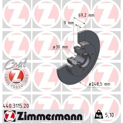 Bilde av Bremseskive, Bakaksel citroën, ds, opel, peugeot OE 1613500780, 1619237980, 3648487