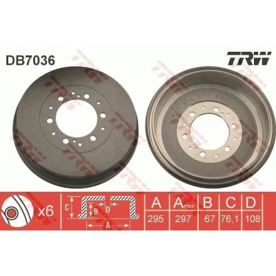 Bilde av TRW DB7036 Bremsetrommel 344,5 TOYOTA: HILUX 3 Pick up, 6 up