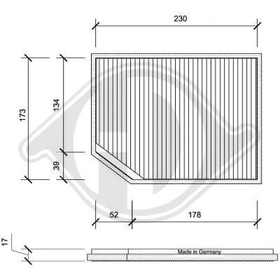 Bilde av DIEDERICHS DCI0022 Kupéfilter pollenfilter 240 183 17 Climate RENAULT: LAGUNA 1 Grandtour