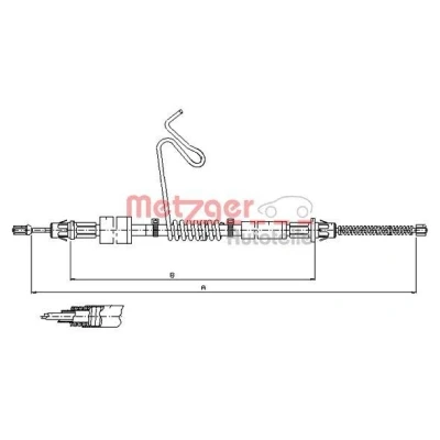 Bilde av METZGER 11.5669 Bremsekabel bakre venstre 1547/1255 Trommelbrems COFLE FORD: Transit Mk6 Van, Minibuss