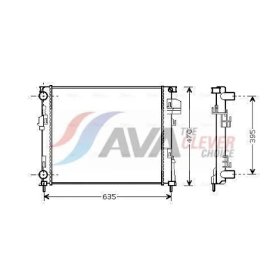 Bilde av PRASCO RTA2303 Radiator Aluminium 562 470 23 Kjøleribber satt sammen mekanisk OPEL: Vivaro A Combi, NISSAN: Primastar Minibuss, Van