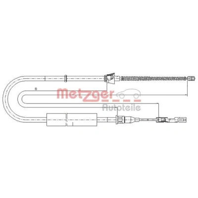 Bilde av METZGER 10.7507 Bremsekabel venstre, høyre 1075/814 Trommelbrems COFLE AUDI: A2