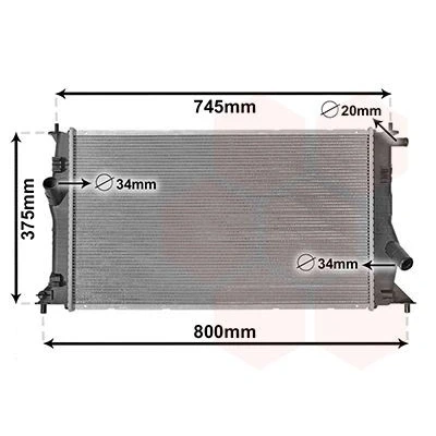 Bilde av VAN WEZEL 27002183 Radiator Aluminium 650 370 16 Kjøleribber loddet MAZDA: 5
