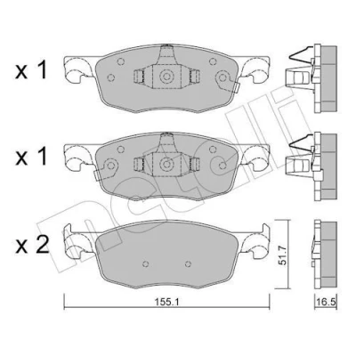 Bilde av METELLI 22 1282 0 Bremseklosser med akustisk slitasjevarsel TOYOTA: Yaris IV