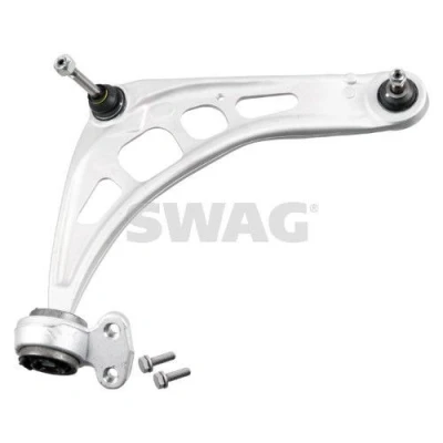 Bilde av SWAG 20 91 8803 Bærebru med holder, sikringsmutter lager, støtte / styreledd framaksel høyre, nede Casterstag Aluminium BMW: 3 Sedan