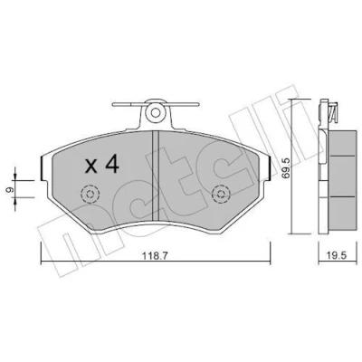 Bilde av Bremseklosser sett METELLI 22 0215 0