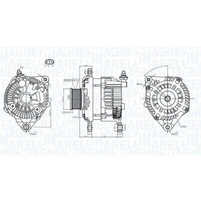 Bilde av MAGNETI MARELLI 063731946010 Dynamo 14V 150A NISSAN: Pathfinder 3, NP300 Navara Pick up