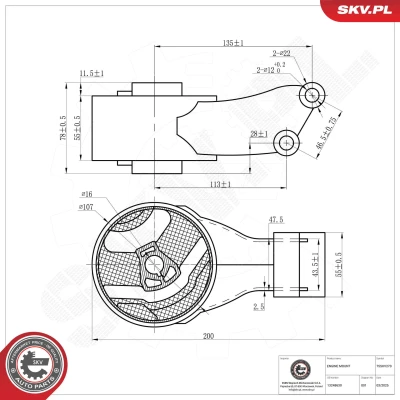 Bilde av Lagring, motor, Bak Esen skv 75SKV270 chevrolet, opel, vauxhall OE 013248630, 013365233, 06 84 224
