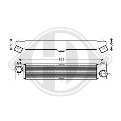 Bilde av DIEDERICHS DCA1041 Ladeluftkjøler Aluminium Climate FIAT: Ducato III Flatvogn lastebil / Chassis