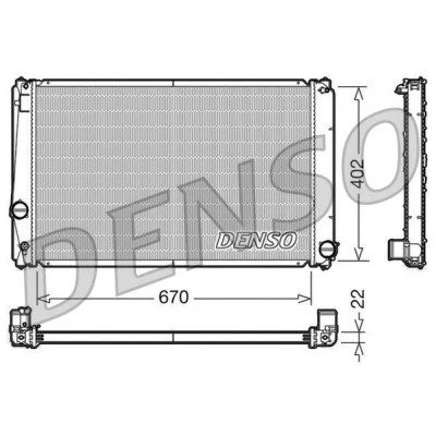 Bilde av DENSO DRM50053 Radiator Aluminium 670 402 22