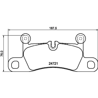 Bilde av HELLA 8DB 355 015 101 Bremseklosser klargjort for slitasjeindikator med balansevekter PORSCHE: Cayenne, VOLKSWAGEN: Touareg II