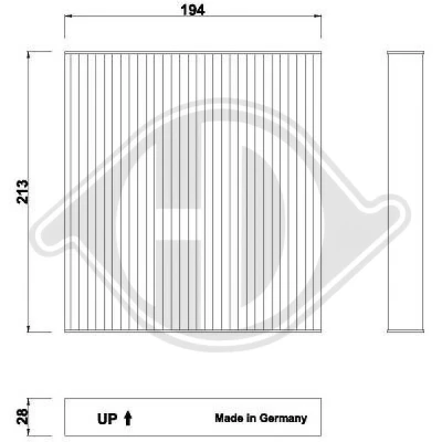Bilde av DIEDERICHS DCI0275 Kupéfilter pollenfilter 194 213 28 Climate TOYOTA: Land Cruiser Prado 120, Avensis III Stasjonsvogn, RAV4 SUV