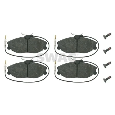 Bilde av SWAG 62 91 6257 Bremseklosser framaksel inkl. slitasjevarselkontakt med skruesett PEUGEOT: 607 Sedan, 406 Stasjonsvogn, 306 Hatchback