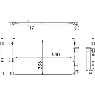 Bilde av MAHLE ORIGINAL AC 507 000S Kondensator med tørker 16 10,15 557 MAZDA: MX 5 3