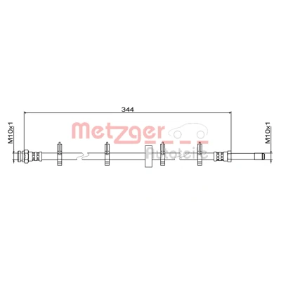 Bilde av METZGER 4111499 Bremseslange 344 M10x1 IVECO: DAILY 4 Kasten/Kombi
