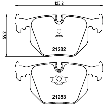 Bilde av HELLA 8DB 355 008 121 Bremseklosser klargjort for slitasjeindikator BMW: 5 Sedan, 8, Touring