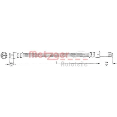 Bilde av METZGER 4110363 Bremseslange 195 VOLKSWAGEN: Transporter 5, 5 Bus, Multivan (7HM