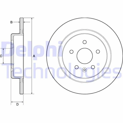Bilde av DELPHI BG4760C Bremseskiver 288 12 5 fullt ut belagt ubehandlet uten hjullager, ABS sensorring OPEL: Astra K Sports Tourer, Hatchback