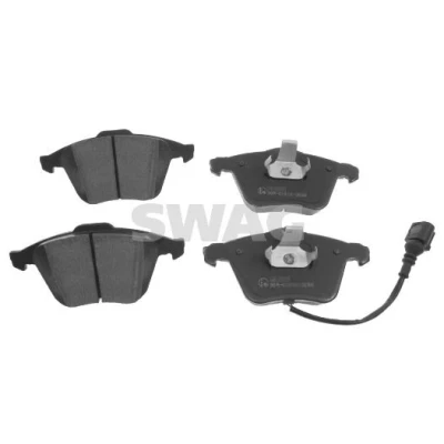 Bilde av SWAG 30 91 6538 Bremseklosser framaksel inkl. slitasjevarselkontakt med kolbleklips VOLKSWAGEN: Golf 6, 5, Passat B6 Variant, AUDI: A3 Sportback