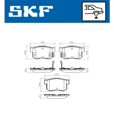 Bilde av SKF VKBP 90451 A Bremseklosser med akustisk slitasjevarsel