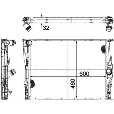 Bilde av MAHLE ORIGINAL CR 1711 000P Radiator 600 460 32 Kjøleribber loddet BMW: 3 Touring, 1 Hatchback, Coupé