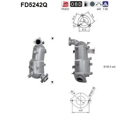 Bilde av AS FD5242Q Partikkelfilter Euro 5 Silisiumcarbid TOYOTA: RAV4 III SUV