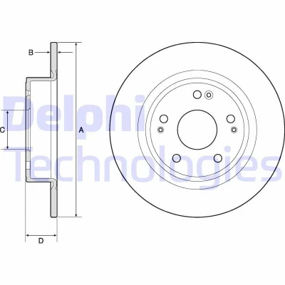 Bilde av DELPHI BG4801C Bremseskiver 282 9 5 fullt ut belagt ubehandlet uten hjullager, ABS sensorring HONDA: HR V II