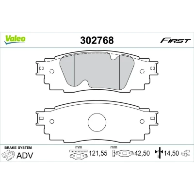 Bilde av VALEO 302768 Bremseklosser bakaksel ekskl. slitasjevarselkontakt uten antiskrike blikk LEXUS: RX IV, TOYOTA: Camry VIII Sedan