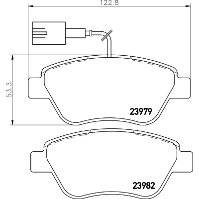 Bilde av HELLA 8DB 355 012 841 Bremseklosser med integrert slitasjevarselkontakt bremsecaliperskruer tilbehør FIAT: 500 Hatchback, C Cabrio