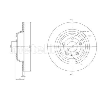 Bilde av METELLI 23 1786C Bremseskiver 302,0 11,0 5 63,5 fullt ut spraylakkert FORD: Mondeo Kombi,