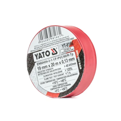 Bilde av YATO YT 8166 Klebebånd 19 Rød PVC 20 ensidig