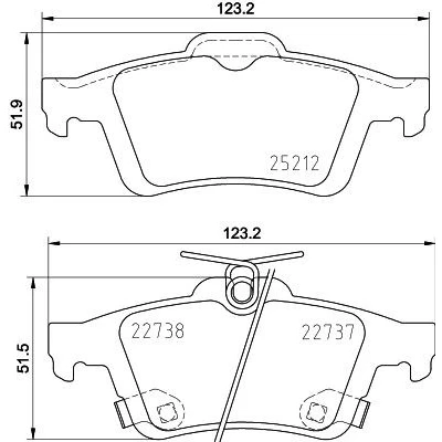 Bilde av HELLA 8DB 355 037 661 Bremseklosser med akustisk slitasjevarsel FORD: Focus 3, 3 Turnier, Mk3 Varebil / Stasjonsvogn