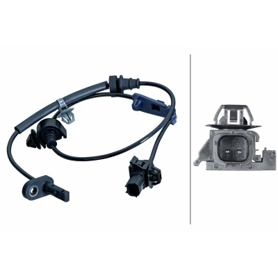 Bilde av HELLA 6PU 358 251 121 ABS Sensor framaksel med festeklips på kabelen Hall prinsipp 2 polet 692mm HONDA: CR V III (RE) 2.4 i VTEC 4WD, 4WD