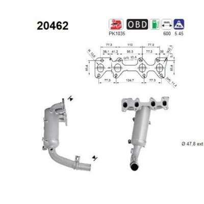 Bilde av Katalysator, fiat 500, 500 c, panda, ford ka, 1846105, 1846107, 51864511, 51877649, 51934168, 52033856