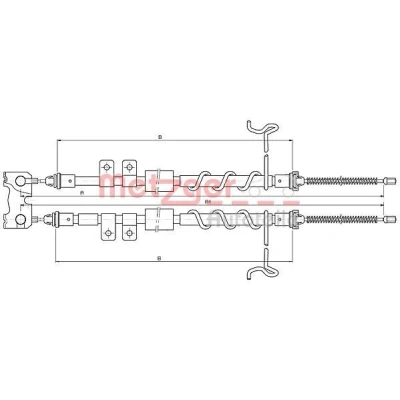 Bilde av METZGER 10.5335 Bremsekabel 1980/1771 COFLE FORD: Transit Connect Mk1 Van, Tourneo