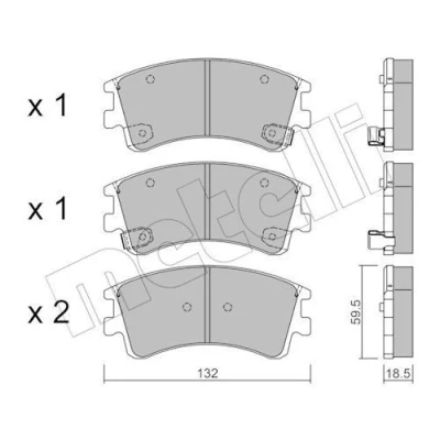 Bilde av Bremseklosser sett METELLI 22 0476 0