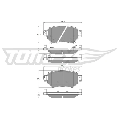 Bilde av TOMEX brakes TX 18 70 Bremseklosser bakaksel med akustisk slitasjevarsel MAZDA: 6 Stasjonsvogn, Sedan