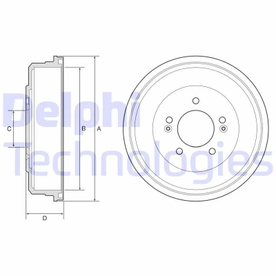 Bilde av DELPHI BF599 Bremsetrommel uten ABS sensorring, hjullager, lager 299