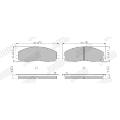 Bilde av JURID 573411J Bremseklosser med akustisk slitasjevarsel uten tilbehør DODGE: Journey MPV, FIAT: Freemont, CHRYSLER: GRAND 5OYAGER 5