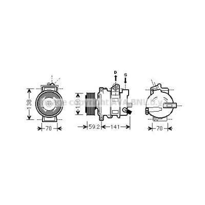 Bilde av PRASCO AIAK272 Kompressor 7SEU16C R 134a AUDI: A4 B7 Sedan, B6/B7 Cabrio, Avant